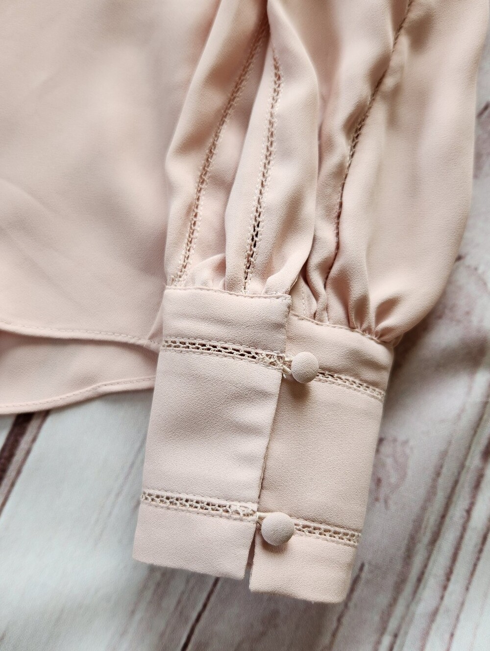 Joie ‘Aban’ Ladder Stitch Blouse Peasant Balloon Sleeve Top Pink, Women's Size S - Picture 6 of 12